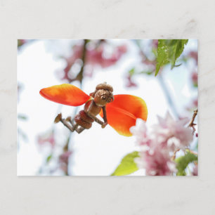 Acorn elf girl als tulp flairy spring briefkaart