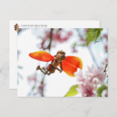 Acorn elf girl als tulp flairy spring briefkaart (Voorkant / Achterkant)