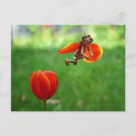 Acorn elf girl als tulp flairy spring briefkaart