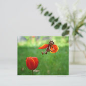 Acorn elf girl als tulp flairy spring briefkaart (Staand voorkant)