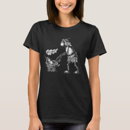 Acorn elf girl en pram illustratie t-shirt