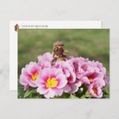 Acorn elf girl op het briefkaart van de lentbloem (Voorkant / Achterkant)