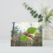 Acorn elf Ikaros flyer - briefkaart na het passere (Staand voorkant)