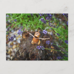 Acorn elf in de regen briefkaart