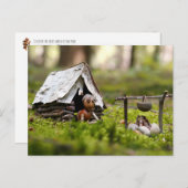 Acorn elf in de tent op de camping briefkaart (Voorkant / Achterkant)