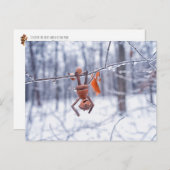 Acorn elf in ijzige winter - winter briefkaart (Voorkant / Achterkant)