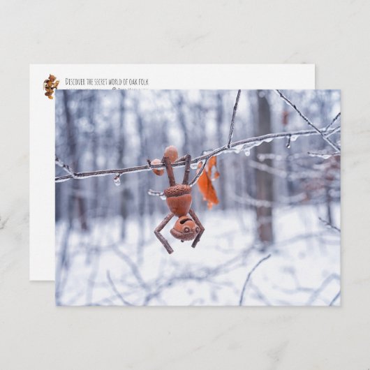 Acorn elf in ijzige winter - winter briefkaart (Voorkant / Achterkant)