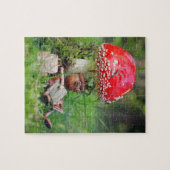 Acorn elf leest een boekpuzzel legpuzzel (Horizontaal)