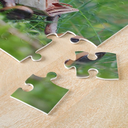 Acorn elf leest een boekpuzzel legpuzzel (Zijkant)