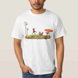 Acorn elf met bossen met paddenstoel t-shirt