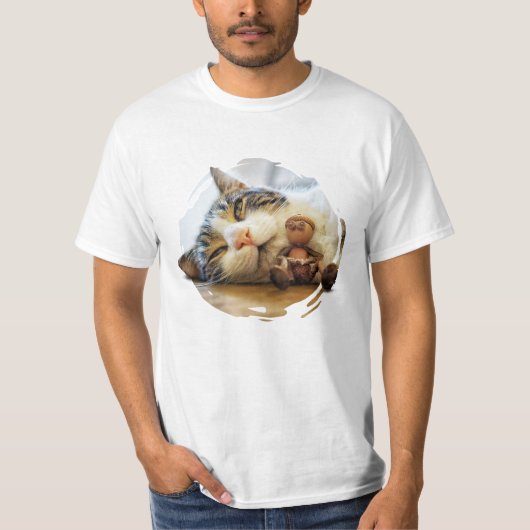 Acorn elf met een kat vriend t-shirt (Voorkant)
