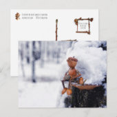 Acorn elf met een kopje koffie - winterse briefkaa briefkaart (Voorkant / Achterkant)