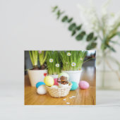 Acorn elf met paaseieren Pasen Briefkaart (Staand voorkant)