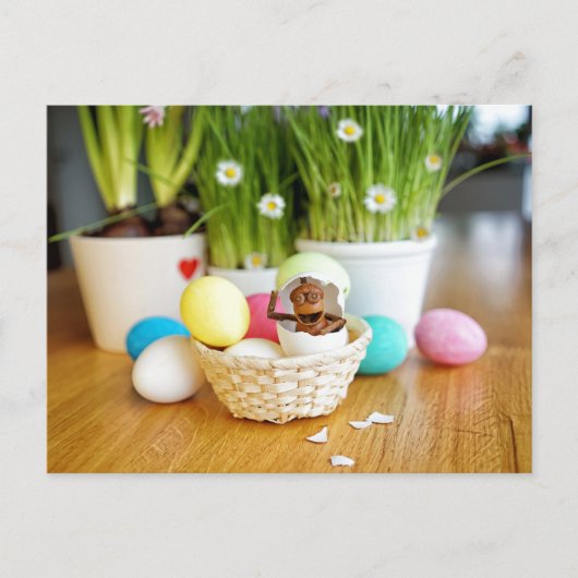 Acorn elf met paaseieren Pasen Briefkaart (Voorkant)