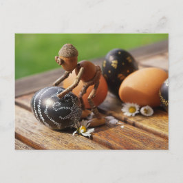 Acorn elf met paaseieren Pasen Briefkaart