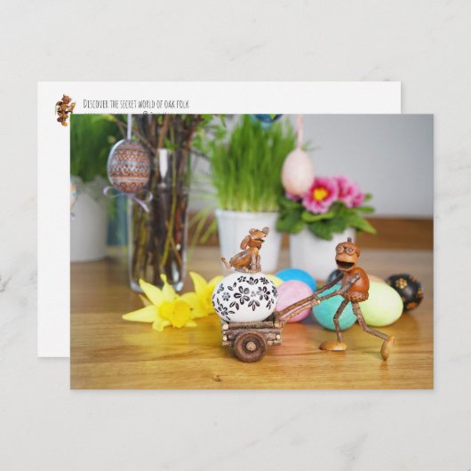 Acorn elf met paaseieren Pasen Briefkaart (Voorkant / Achterkant)