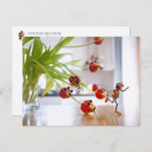 Acorn elf met tlip dragon briefkaart (Voorkant / Achterkant)