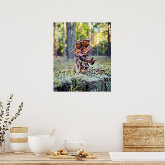 Acorn elf met zijn meisje op het poster (Keuken)