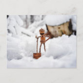 Acorn elf op een sneeuw - winterbriefkaart briefkaart (Voorkant)