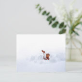 Acorn elf op een sneeuw - winterbriefkaart briefkaart (Staand voorkant)