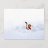 Acorn elf op een sneeuw - winterbriefkaart briefkaart (Voorkant)