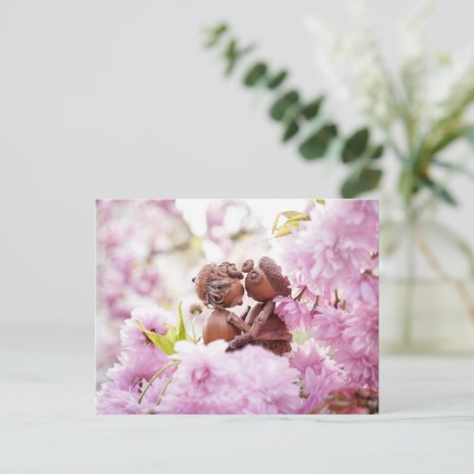 Acorn elf op het briefkaart van de bloesem (Staand voorkant)