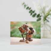 Acorn elf op het toilet briefkaart (Staand voorkant)