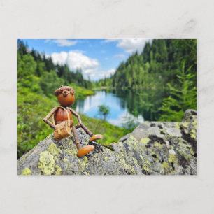 Acorn Elf op reis - zomer postcrossing Briefkaart