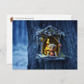 Acorn elf op zoek uit het raam winter briefkaart (Voorkant / Achterkant)