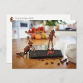 Acorn elf plagen zijn meisje met het gewicht briefkaart (Voorkant / Achterkant)