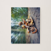 Acorn elf rijder op de motor legpuzzel (Verticaal)