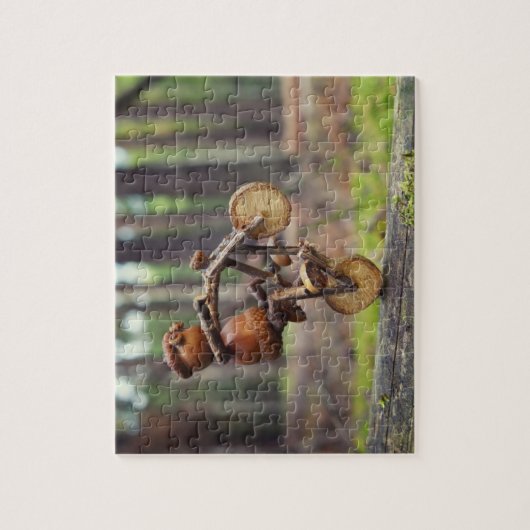 Acorn elf rijder op de motorpuzzel legpuzzel (Verticaal)