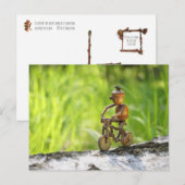 Acorn elf rijdt op het briefkaart van de fiets (Voorkant / Achterkant)