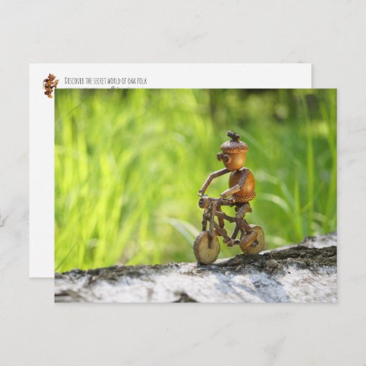 Acorn elf rijdt op het briefkaart van de fiets (Voorkant / Achterkant)