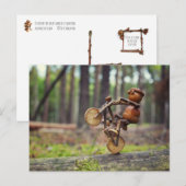 Acorn elf rijdt op het briefkaart van de fiets (Voorkant / Achterkant)