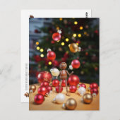 Acorn elf spelen met kerstversiering briefkaart (Voorkant / Achterkant)