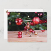Acorn elf spelen met kerstversiering briefkaart (Voorkant / Achterkant)