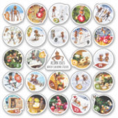 Acorn elfen adventskalender met Kerstmis cijfers Sticker (Voorkant)