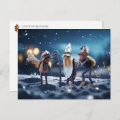 Acorn elves als engel, duivel en Sint-Nicolaas Briefkaart (Voorkant / Achterkant)