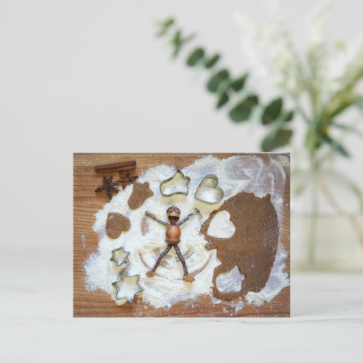 Acorn elves als engel in sneeuw - Kerstmis Briefkaart (Staand voorkant)