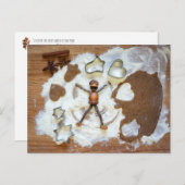 Acorn elves als engel in sneeuw - Kerstmis Briefkaart (Voorkant / Achterkant)