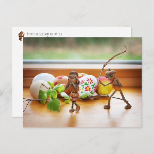 Acorn elves Easter Briefkaart (Voorkant / Achterkant)