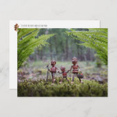 Acorn elves familie op een wandeling briefkaart (Voorkant / Achterkant)