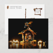 Acorn elves natitivity scene - kerstkaart briefkaart (Voorkant / Achterkant)