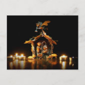 Acorn elves natitivity scene - kerstkaart briefkaart (Voorkant)