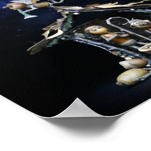 Acorn elves natitivity scene - Kerstmis Poster (Hoek)