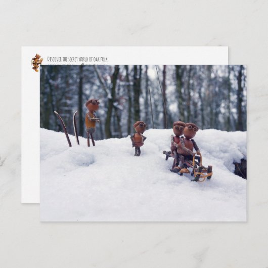 Acorn elves rijdt met het slib van het briefkaart (Voorkant / Achterkant)