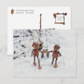 Acorn elves rijdt op een slee briefkaart (Voorkant / Achterkant)