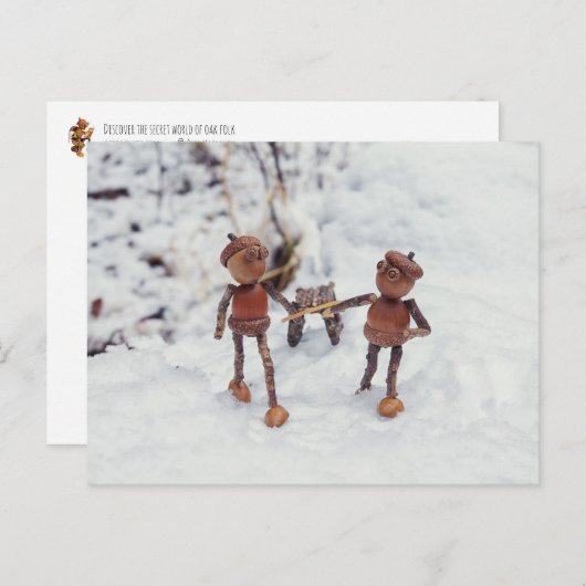 Acorn elves rijdt op een slee briefkaart (Voorkant / Achterkant)