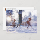 Acorn elves rijdt op een slee briefkaart (Voorkant / Achterkant)